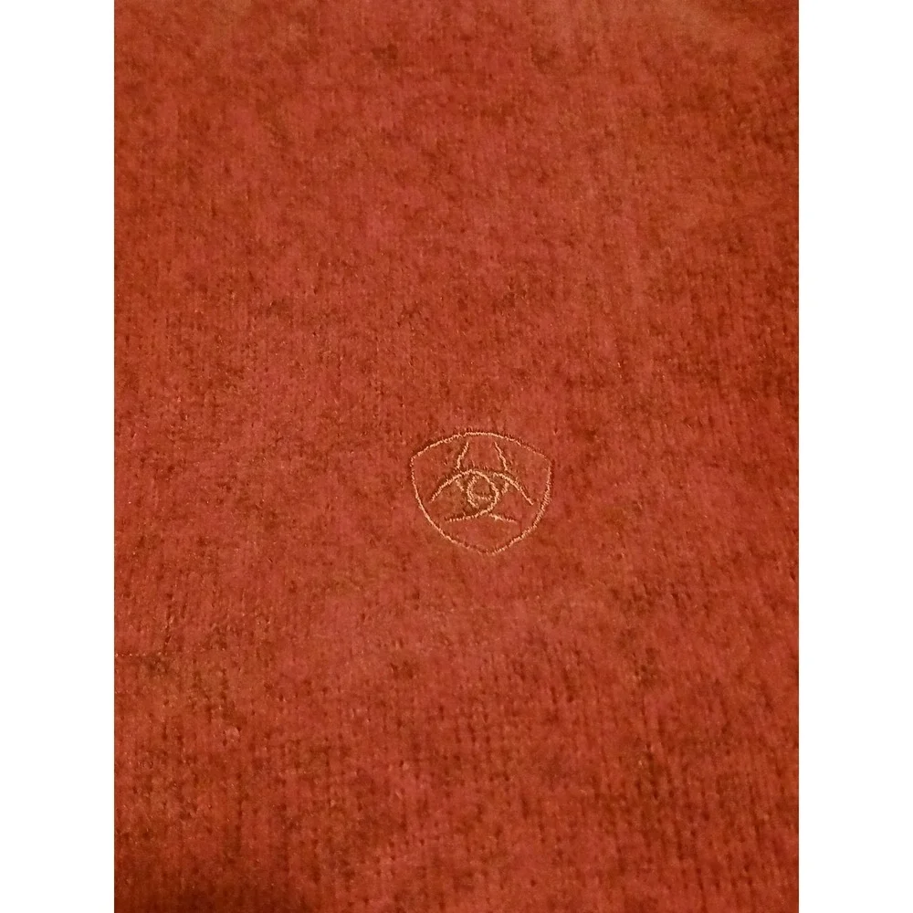 Ariat Shirt Mens Medium Long Sleeve Crew Neck Orange Sweater‎ Casual Lightweight